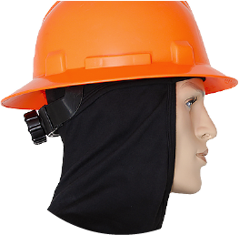 Profil du capuchon HDX3 porté sous un casque de sécurité