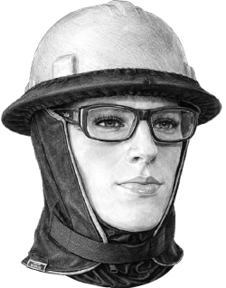 Couvre-casque de sécurité CCS-3 porté sur casque de chantier — doublure hivernale de casque conçue pour le froid et le vent