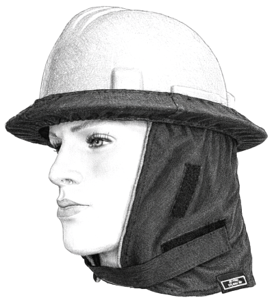 Couvre-casque de sécurité CCS-3 de Nous Sommes Le Vêtement – protection contre le froid, le vent et les intempéries, conforme aux normes SST, CSA-Z94.1-15. Fabriqué au Québec.